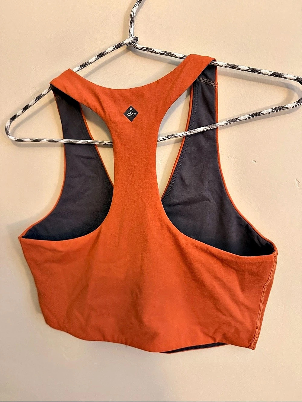 Women’s Prana Reversible Sports Bra in Rust & Dark Gray, Sz. Small